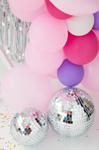 disco balls and balloons 