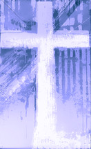 cross in purple and blue - digital art vertical format with some AI input