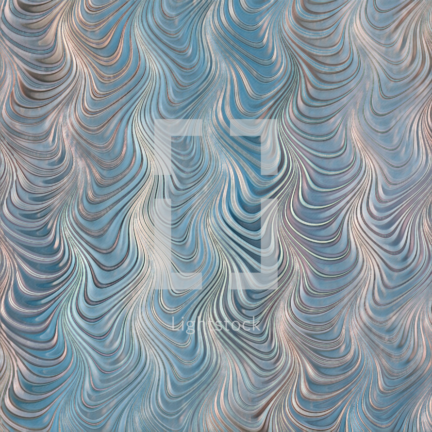 blue and gray wavy design with combed marbling effect