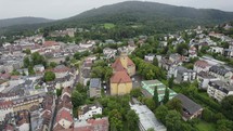 Aerial: Baden-Baden, Germany, view of Markgraf Ludwig Gymnasium