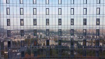 City reflections in the glass Skyscraper