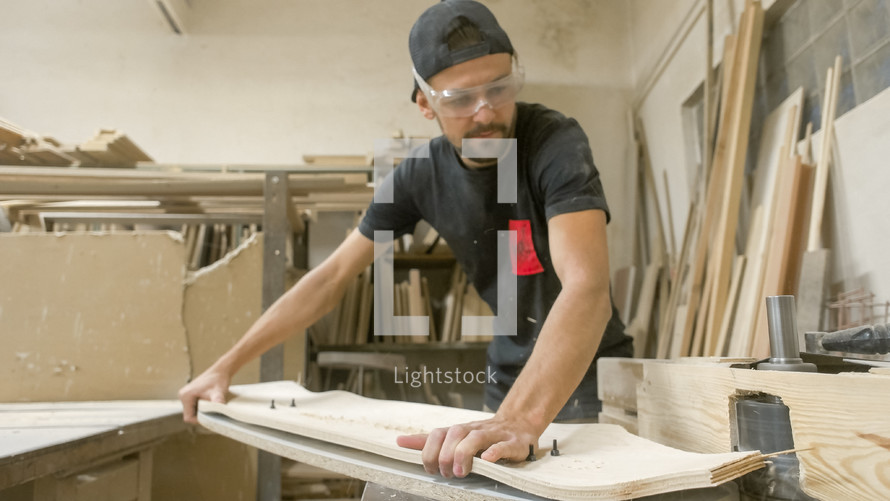 carpenter in his workshop 