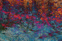 Blue, rust, orange, pink grunge background texture