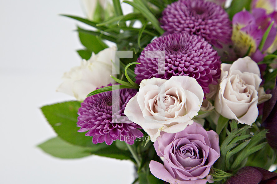 purple flowers in a vase 