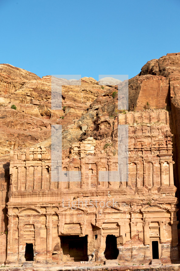 ancient monastery, historic site in Petra, Jordan 
