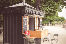 Paris Luxembourg Gardens coffee stand 