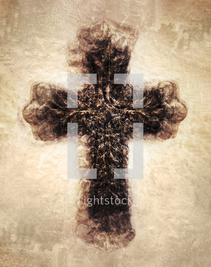 abstract grunge cross in browns