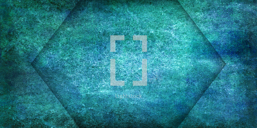 grunge texture background in blue and green with hexagon shaped section