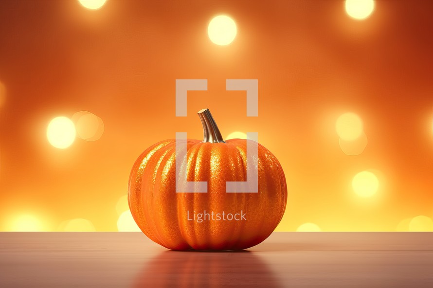 A Pumpkin with Glowing Brightly Background