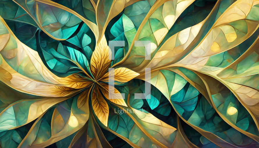 leafy flowing design, art background
