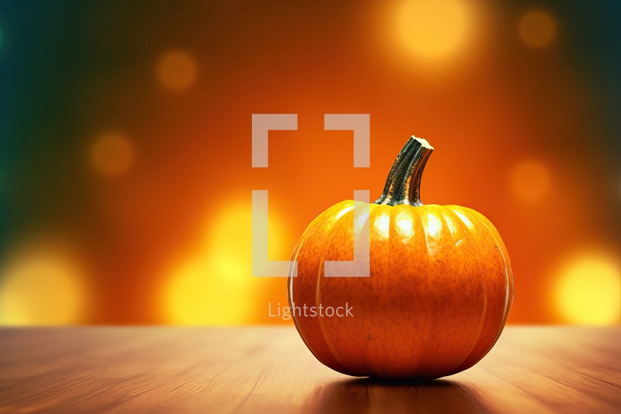 A Pumpkin with Glowing Brightly Background