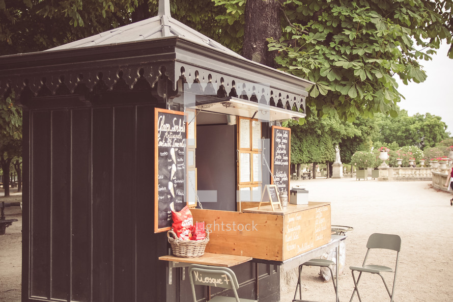 Paris Luxembourg Gardens coffee stand 