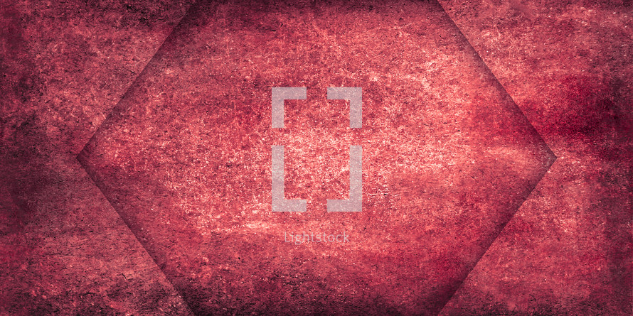 grunge texture background in red with hexagon shaped section