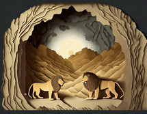 Daniel in the Lion's Den Illustration