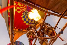 flames on a hot air balloon 