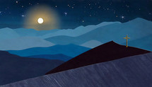 Cross Night Sky Illustration