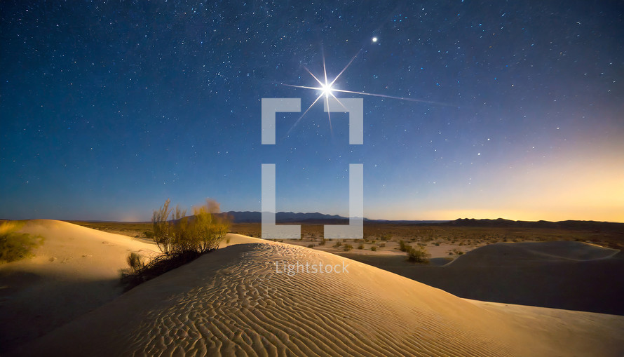 North Christmas Star Above the Desert 