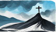 Cross on a Mountain Illustration