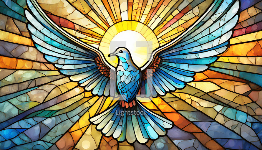 Stained Glass Dove Illustration