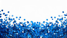 Blue Confetti on a White Background