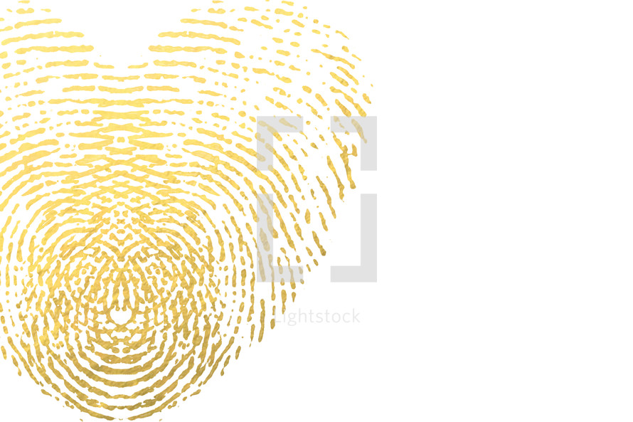 fingerprint heart in gold 
