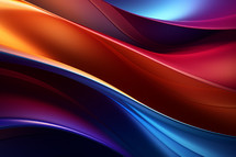 AI generated image. Abstract colorful metallic wavy background