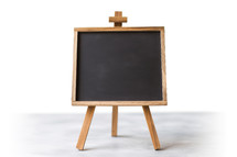Chalkboard on an Easel with White Background