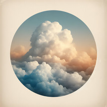 circle mat effect around image of cumulonimbus clouds with side lighting