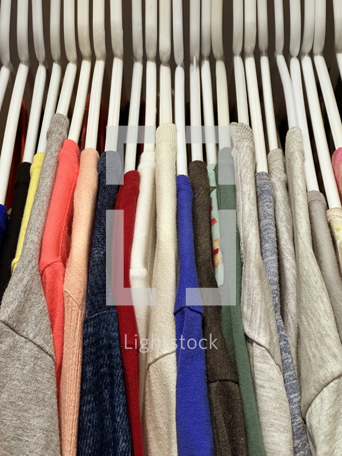 Shirts on hangers - vertical