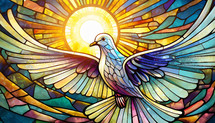 Stained Glass Dove Illustration