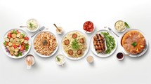 Austrian food with white background top view Created With Generative AI Technology	