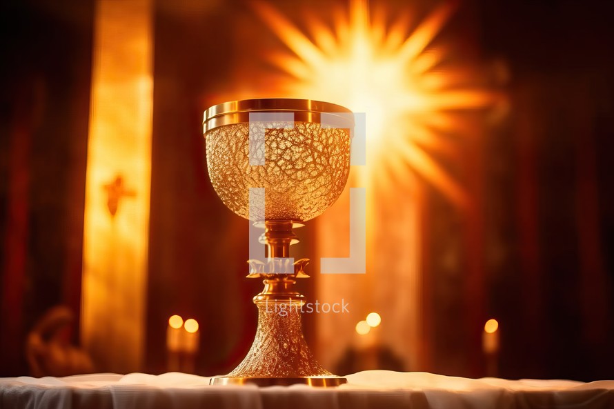 Eucharist Chalice with Glowing Background