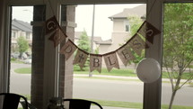 God Bless decorations set up for Sons first communion