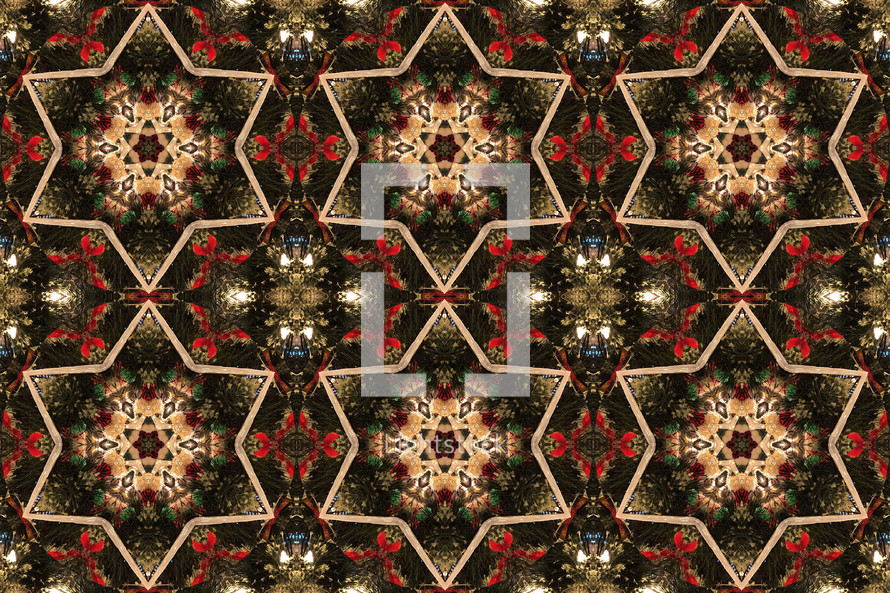 Kaleidoscope star background, repeatable pattern