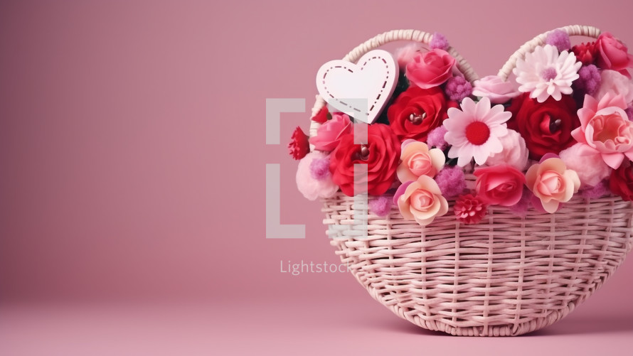vibrant flowers of various colors in a basket 