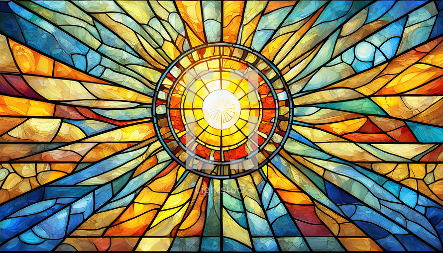 Stained Glass Window with sunshine