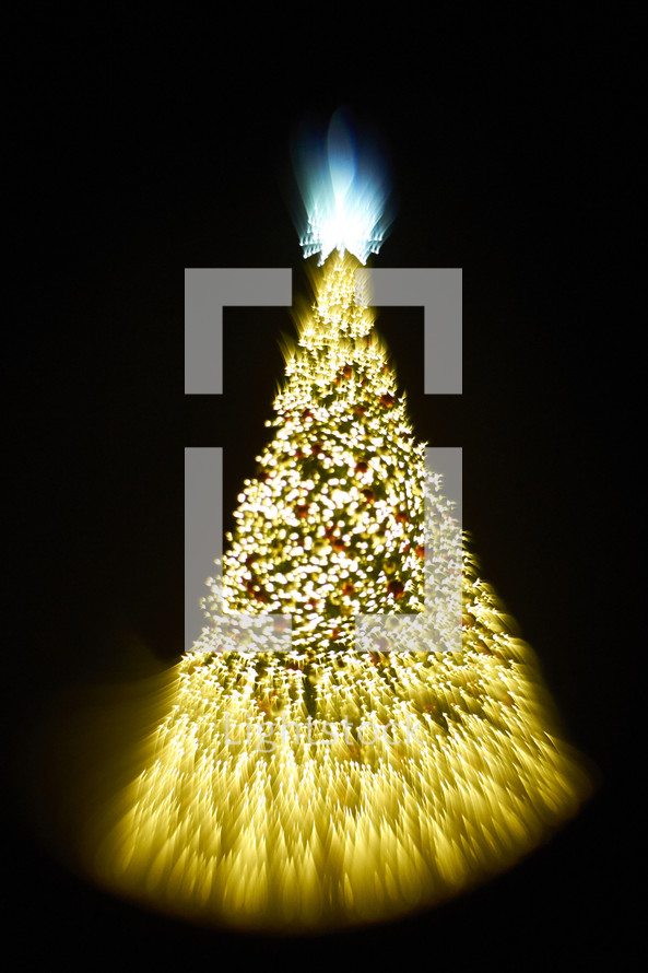 blurry image of a Christmas tree