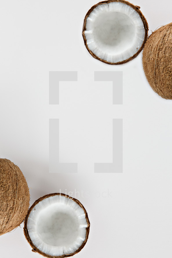 coconuts on a pink background 