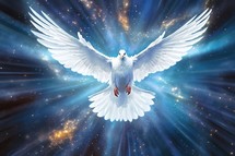 Dove Holy Spirit with Bright Energy Background