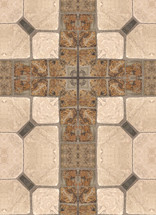 cross with mosaic mirroring tiles 