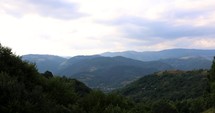 Panoramic View Of The Mountains On A Beautiful Day - wide shot
