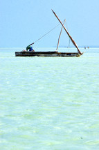 boat near the beach in Zanzibar 