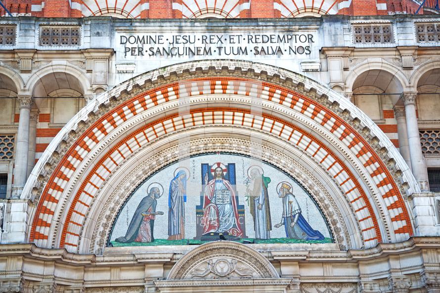 painting above a door at Westminster cathedral in London  