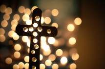 Cross on the Bokeh Light Background