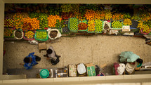 women and men in a farmers market in Rwanda 