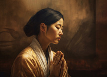Painting of a person praying