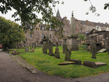 Canongate Kirkyard ancient gothic churchyard in Edinburgh