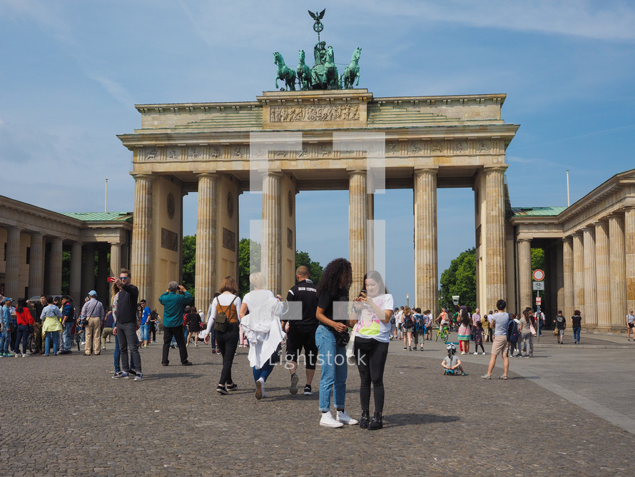 BERLIN, GERMANY - CIRCA JUNE 2019: People at Brandenburger Tor (Brandenburg Gate)