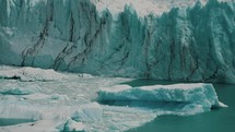 Terminus Of Perito Moreno Glacier In Lago Argentino, Santa Cruz Province, Argentina. pan left shot