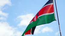Kenyan flag on a flag pole